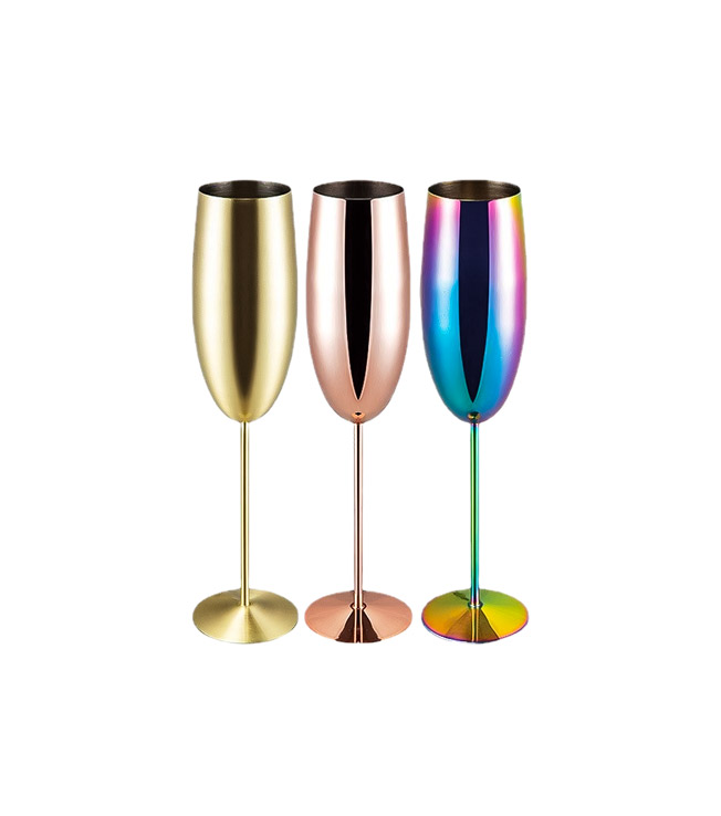 Stainless steel colorful tall red wine glass